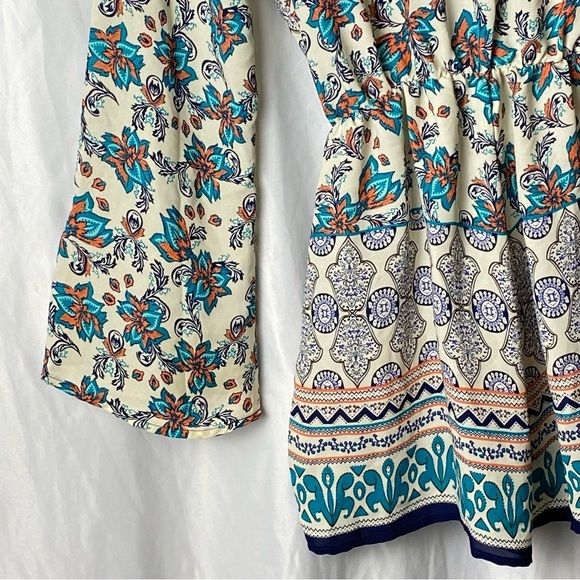 Style Rack Floral Print Paisley Boho Long Sleeve Romper Size Large - Picture 15 of 16